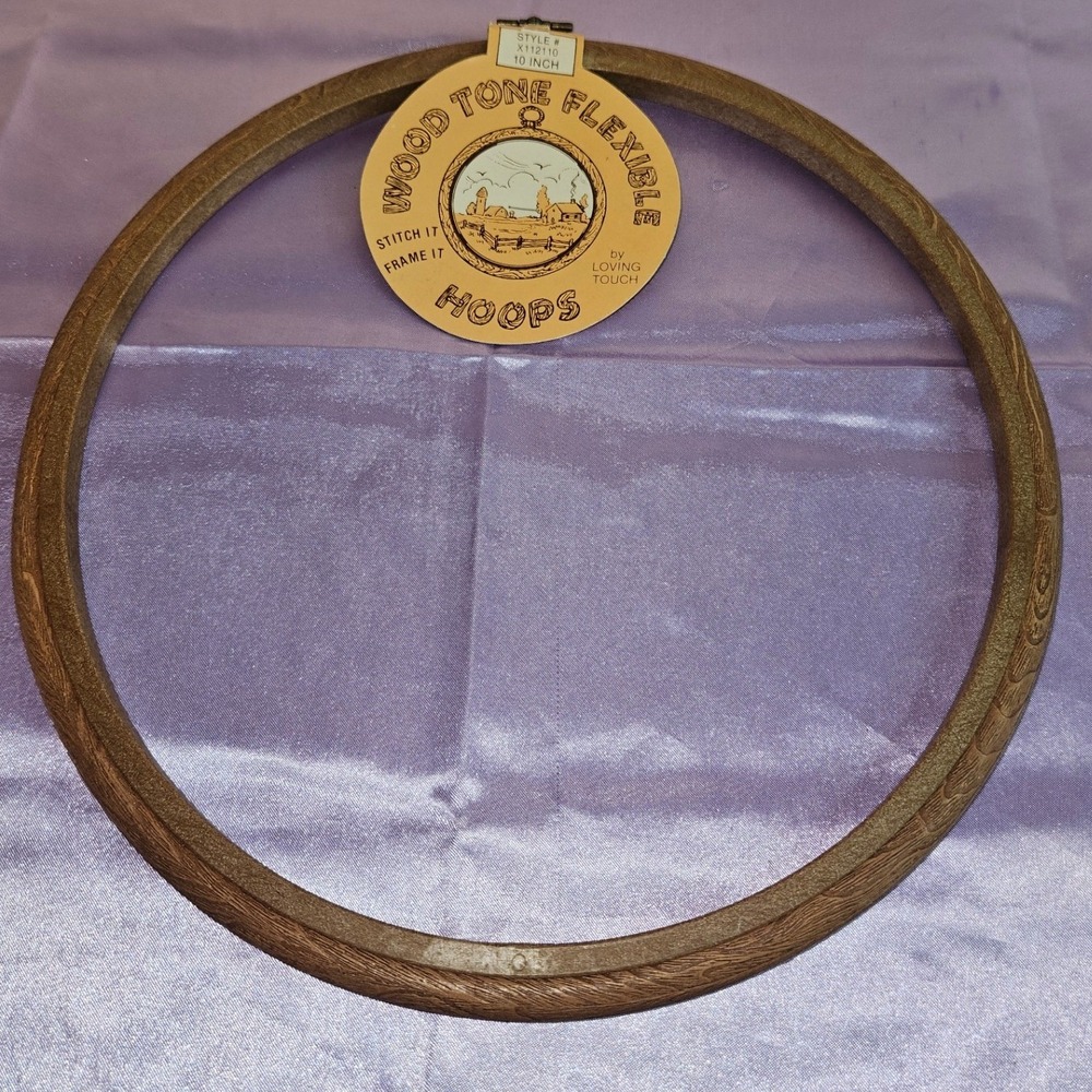 Loving Touch 10 Inch Wood Tone Flexible Hoop Embroidery Frame X112110 NWT